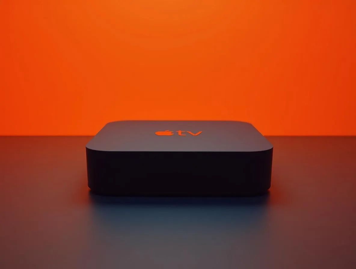 TV Box pequeno em três quartos sobre fundo claro