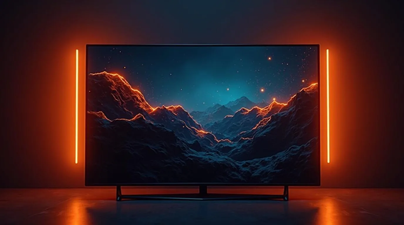 Interface estilo XCIPTV em Android TV com grade laranja sobre fundo escuro